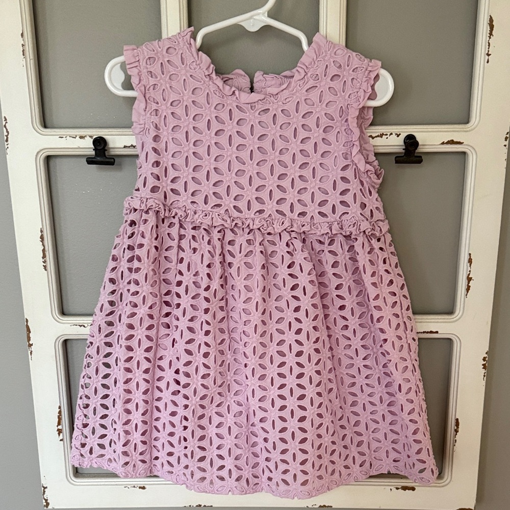 Adorable Lavender Eyelet Kids Dress